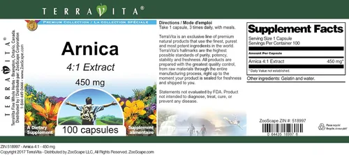 Vista 3 de Árnica 4:1-450 mg (100 Cápsulas, ZIN: 518997)