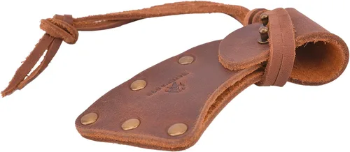 Vista 9 de Funda de cuero para hacha, funda de piel de búfalo para la cabeza del hacha con trabillas para cinturón, protector de hacha