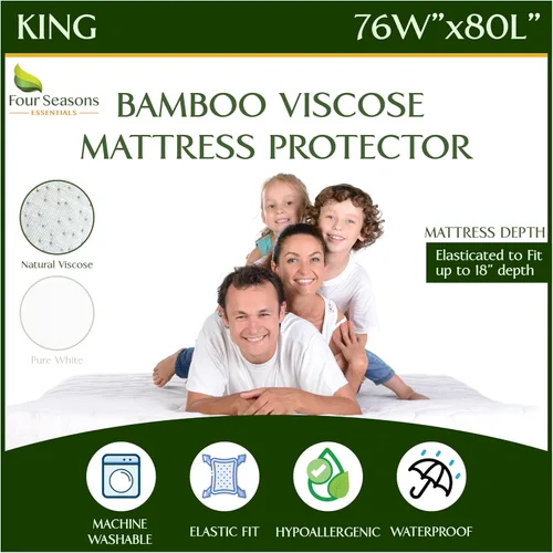 Vista 30 de Protector de colchón acolchado de tamaño individual, protector de colchón impermeable ajustable, cubrecolchón con parte superior acolchada, funda