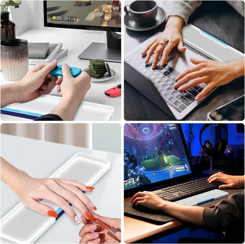 Vista 5 de Reposamuñecas Acrílico para Teclado Pro- TENKEYLESS Teclado 80%- Reposapalmas Ergonómico para Teclados Mecánicos para Teclado de Computadora, Base