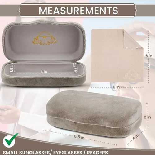 Vista 2 de Hard Shell Glasses Case wCloth,Velvet Reading Glass, Eyeglass Case, Lightweight, Crush-Resistant, Men & Women