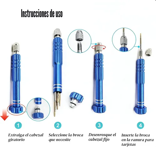 Vista 7 de PTSLKHN S2 - Destornillador pequeño multifuncional 5 en 1, kit de destornilladores magnéticos de acero para lentes, gafas de sol, electrónica