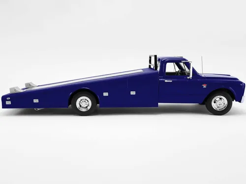 Vista 2 de 1967 Chevy C30 Rampa Camión Azul Edición Limitada a 312 Piezas en Todo el Mundo 1/18 Modelo de Coche Fundido a Presión por Acme A1801709