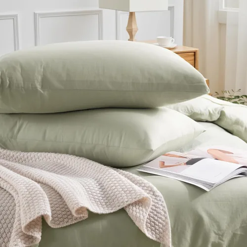 Vista 367 de NEXHOME PRO Funda de edredón Twin XL 100% algodón lavado, transpirable, duradera, texturizada, similar al lino, juego de ropa de cama para el hogar