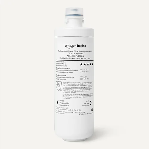 Vista 3 de Amazon Basics Cartucho de filtro de repuesto para filtro de agua debajo del fregadero, certificado NSF/ANSI 42 y 372, vida útil 1 año, 11,000