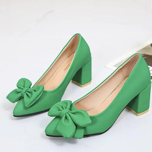 Vista 6 de Sandalias de verano para mujer, sandalias de playa para mujer, de cuero con lazo puntiagudo, puntera gruesa, tacón alto, zapatos casuales, regalos