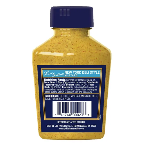 Vista 3 de Gold's New York Deli bajo en sodio, certificado Kosher, sin gluten, sin grasa, solo 10 calorías por porción, fabricado en los Estados Unidos