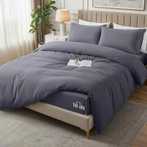 Vista 42 de Utopia Bedding Juego de funda de edredón tamaño individual - 2 piezas con cierre de cremallera - 1 funda de edredón 68X90 pulgadas y 1 funda de Beige