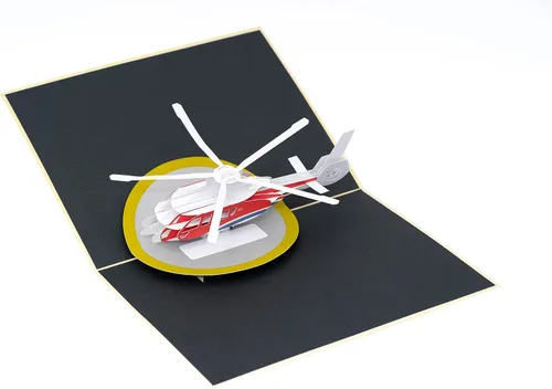 Vista 2 de Rykamia Tarjeta desplegable de avión, helicóptero en blanco, avión, despedida, agradecimiento, jubilación, tarjeta de cumpleaños, regalos de piloto