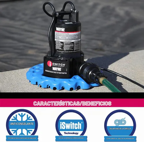 Vista 4 de WAYNE WAPC250 bomba automática de 1/4 HP de encendido/apagado para quitar el agua de la alberca
