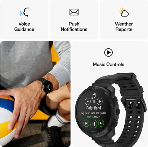 Vista 5 de Polar Vantage M3 – Multi-Sport Smartwatch with AMOLED Display, Dual-Frequency GPS, Turn-by-Turn Navigation, Up to 7-Day