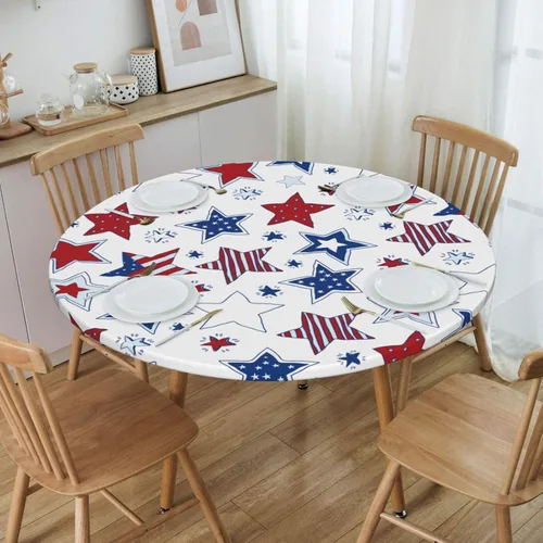Vista 41 de Decorative Round Tablecloth Fitted Elastic 26" - 30" Butterfly Waterproof Table Cloth Cover Stretch Table Pad Cover for Parties Weddings Banquet
