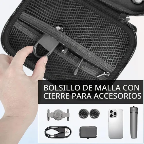 Vista 3 de Estuche rígido para estabilizador de cardán DJI Osmo Mobile 8/7P/7 Negro