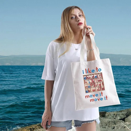 Vista 5 de Lywjyb Birdgo - Bolsa de mano con texto en inglés "I Like to Move It", regalo para mujer