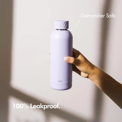 Vista 2 de [Usado] KIVY Stainless Steel Insulated Water Bottle 16oz Leak Proof BPA-Free Metal Water Bottle - Slim water bottle no straw - Blue water bottle
