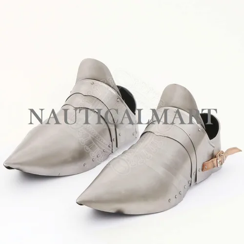 Vista 5 de NauticalMart Par de zapatos de armadura Caballero medieval Armadura de acero Sabaton