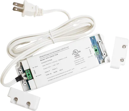 Vista 2 de Transformador de controlador regulable Triac de 24 V, certificación UL, 30 W, voltaje constante, clase 2, 100 V, 277 V, fuente de alimentación de CA