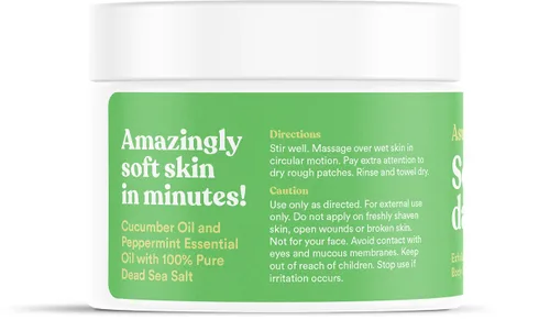 Vista 2 de El mejor exfoliante corporal orgánico, 100 % sal pura del mar muerto, ultrahidratante y humectante con Jojoba para suavizar la piel, aceites