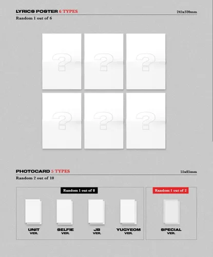 Vista 4 de JYP Ent. JUS2 GOT7 - FOCUS [Random ver.] CD+Photobook+Cartel en paquete+2 tarjetas fotográficas+juego de tarjetas fotográficas adicionales