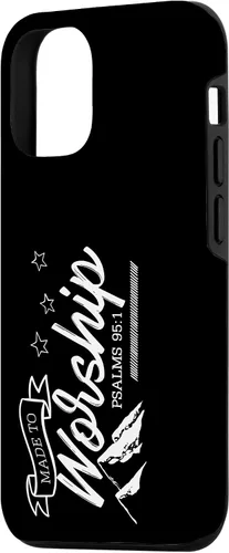 Vista 2 de Funda para iPhone 15 hecha para adorar a Dios Biblia cristiana Fe Montañas Salmos