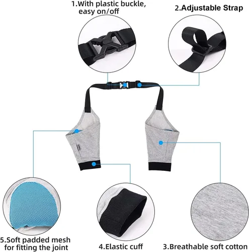 Vista 2 de HDKUW Protector de codo para perros para callos, traje de recuperación para patas delanteras, alternativa al collar de cono para dejar de lamer Gris