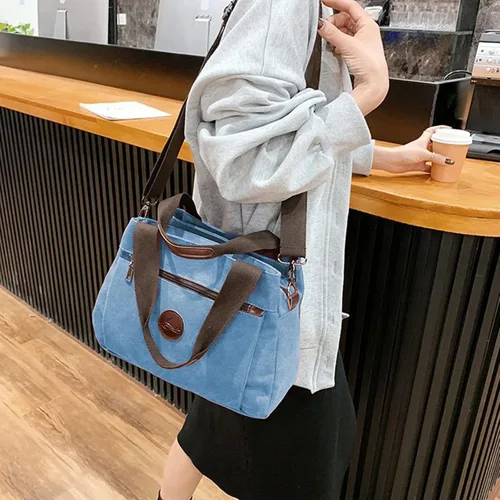 Vista 4 de Lytosmoo Women Canvas Hobo Crossbody Shoulder Tote Bag Vintage Multi-pocket Handbags Casual Purse Messenger Work Bags