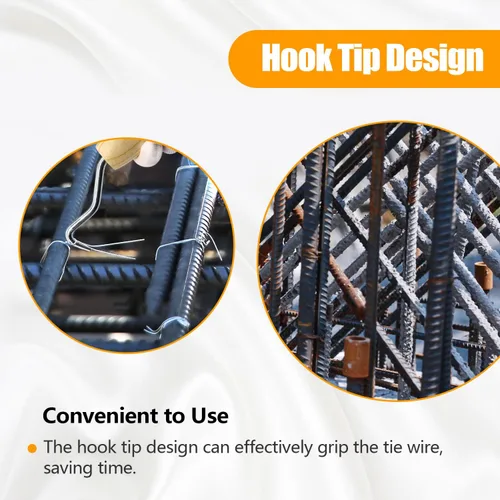 Vista 7 de mankk 2 unids Rebar Wire Twister Tie Twister Tool Concrete Metal Wire Twisting Fence Tool Pull Tie Wire Twister Mango de agarre de madera