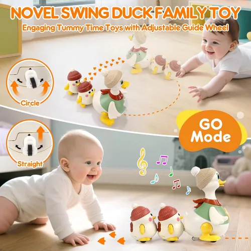 Vista 3 de LUDILO Pato musical para gatear, juguete para bebés de 6 a 12 meses