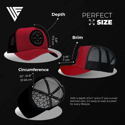 Vista 73 de Urban Effort Gorra trasera de malla, para hombres y mujeres, gorra de béisbol de 5 paneles, gran cierre a presión para caza y senderismo
