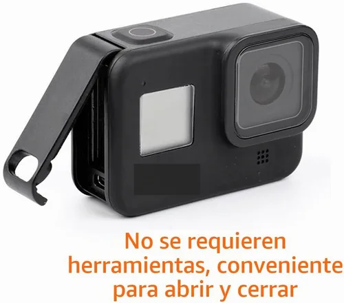 Vista 4 de Tapa de batería de repuesto para puerta lateral GoPro 8, cubierta de batería de paso con puerto de carga tipo C, pieza de reparación, accesorios