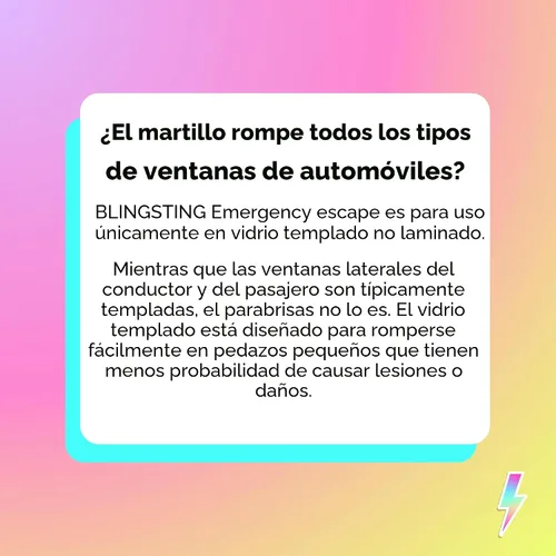 Vista 6 de BLINGSTING Martillo de seguridad – Herramienta de escape automotriz de emergencia con rompeventanas, cortador de cinturón de seguridad y correa Negro