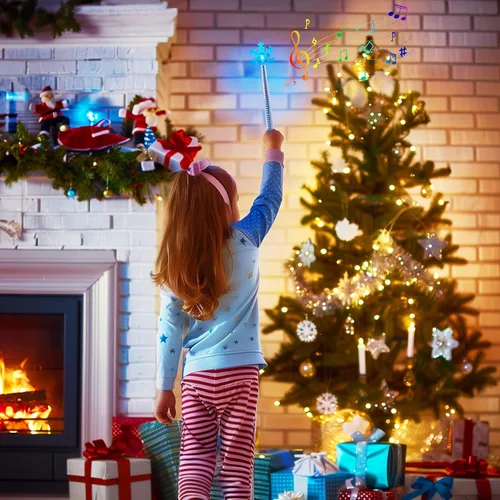 Vista 2 de Enchufe con Control Remoto Inalámbrico, Interruptor Inalámbrico 2 en 1, Varita de Luces Mágicas para Luces de Árbol de Navidad y Luces