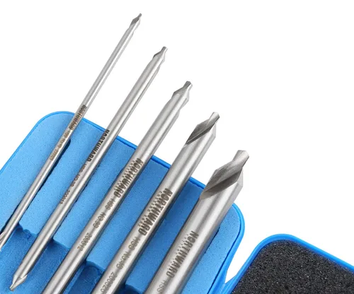 Vista 5 de Accusize - Juego de brocas centrales largas, #1-#5, 3/64"-3/16", 5-Pc, M2 HSS, 3560-1001 4.0 in OAL, Acero de Alta Velocidad M2, Estilo Liso