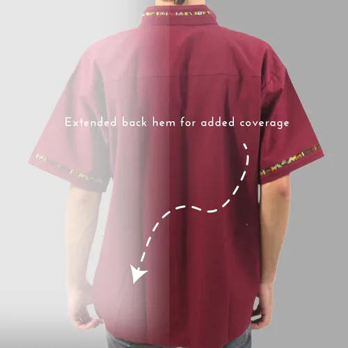 Vista 4 de Camisa tradicional mexicana Toluca para hombre, estilo guayabera, camisas para hombre, para verano, casual, cultural y boda