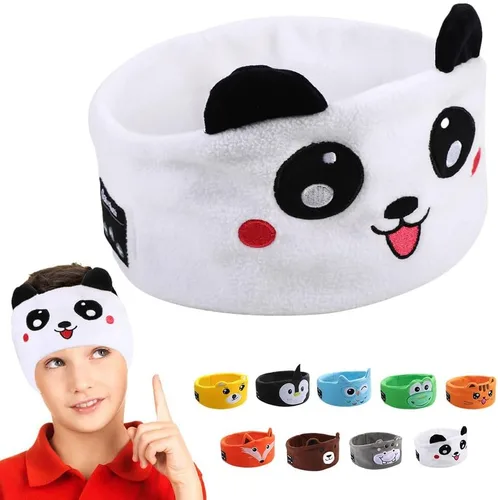 Vista 15 de Auriculares Inalámbricos para Niños, Auriculares Sobre la Oreja para Niños y Pequeños, con Altavoces Delgados y Diadema de Felpa Super Suave (Oso)