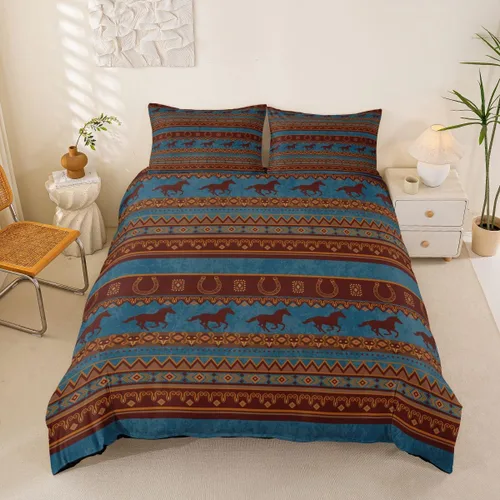 Vista 31 de Erosebridal Bohemian Duvet Cover Twin Country Southwestern Comforter Cover for Kids Teens Boho Aztec Arrows Diamond Bedding Set Black Gray Geometric