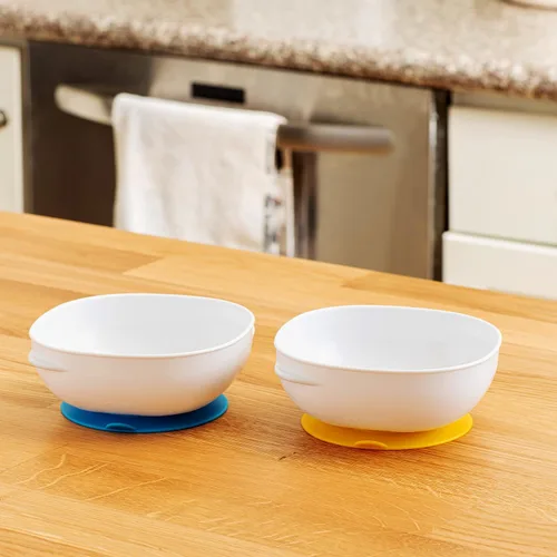 Vista 5 de Dr. Brown's Tazones de succión fuertes antideslizantes para bebés y niños pequeños, alimentación LED para bebés, paquete de 2, sin BPA, 4 meses