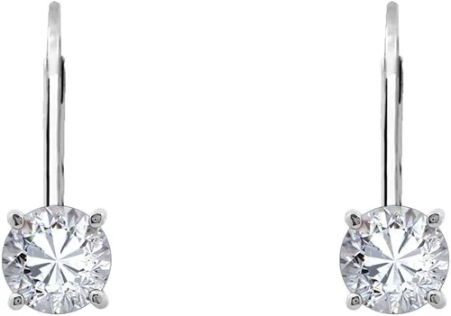 Vista 9 de Tienda Collection Platinum-Plated Sterling Silver Infinite Elements Zirconia Leverback Earrings