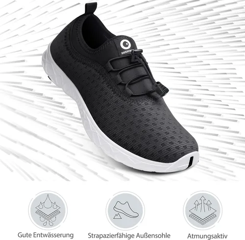Vista 4 de SEEKWAY Zapatos de agua para hombre y mujer, secado rápido, zapatos acuáticos descalzos, playa, caminar, kayak, canotaje, deportes acuáticos SP006