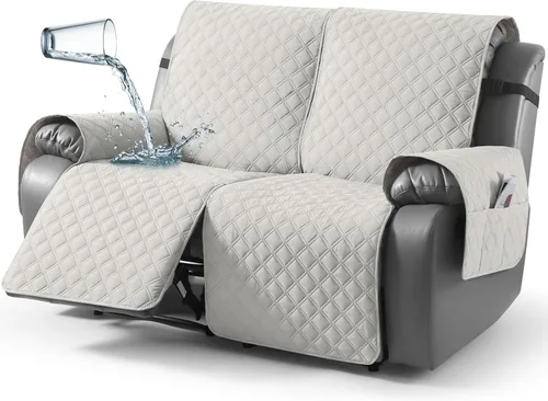 Vista 22 de TAOCOCO - Funda antideslizante para silla reclinable, funda para sofá, funda para silla reclinable pequeña con correas elásticas, protector