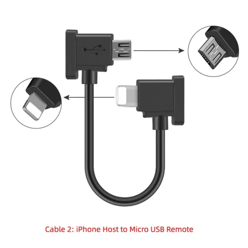 Vista 4 de cablecc 3 unids/set controlador remoto cable de datos tipo C y micro y micro USB para Mavic Pro Platinum Mavic Park RC Accesorios