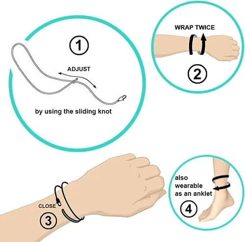 Vista 6 de Pulsera de cuerda náutica de Made by Nami para hombres, impermeable y ajustable, con cierre de gancho, regalo para él