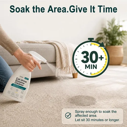 Vista 4 de Spray limpiador de enzimas para orina de gato, removedor de manchas