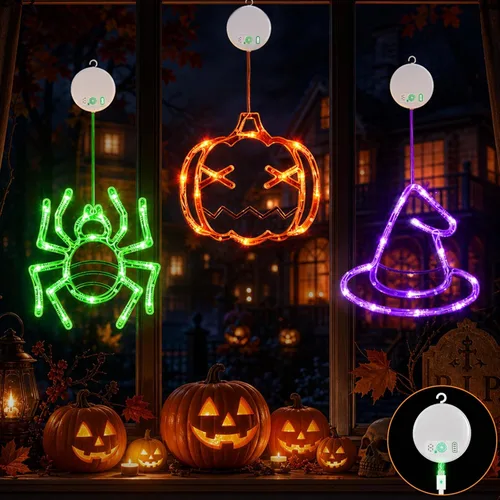 Vista 11 de LOLStar Acorn Maple Leaves Pumpkin Thanksgiving Lights, 3 Pack Rechargeable