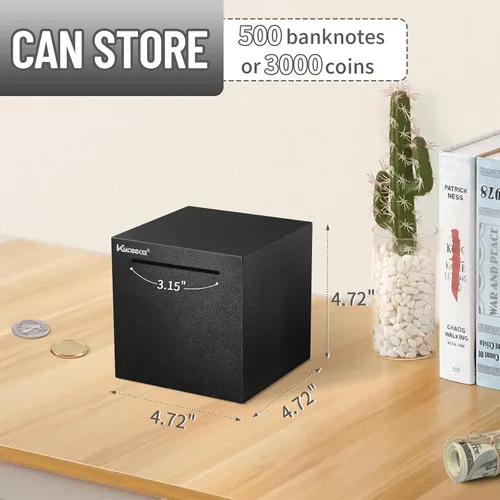 Vista 2 de Alcancía para adultos debe romperse para abrir, alcancía irrompible de acero inoxidable para adultos, caja de ahorro de metal para ahorrar dinero