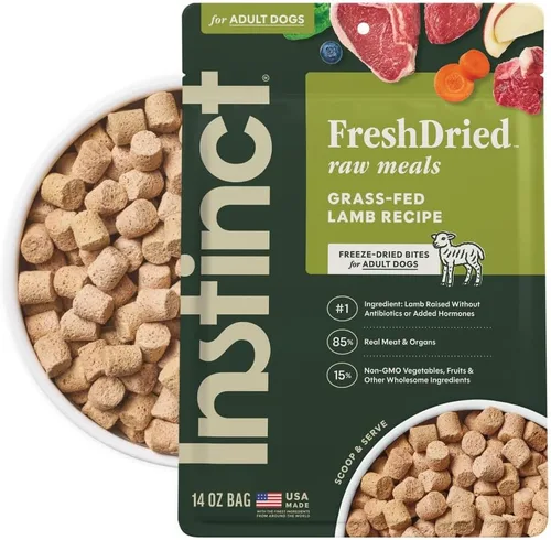 Vista 11 de Instinct Comidas crudas liofilizadas, alimento seco natural para perros, sin granos, carne de res real, bolsa de 3 onzas
