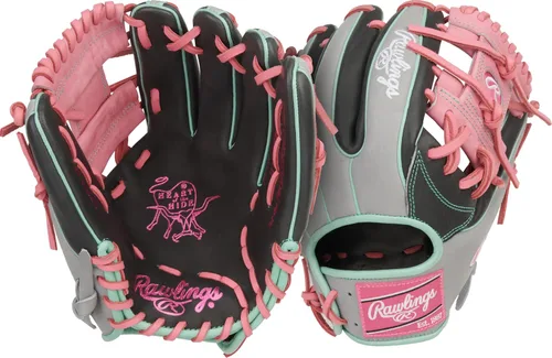 Vista 57 de Guantes de béisbol Heart of the Hide 2026 Top Grade US Steerhide Negro/Menta Pro H Web