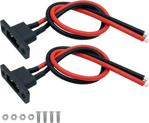 Vista 9 de 2 unidades Amass XT60E-M - Conector de batería macho montable, conector de montaje en panel XT60 con cable de 11.8 in para batería RC Lipo FPV