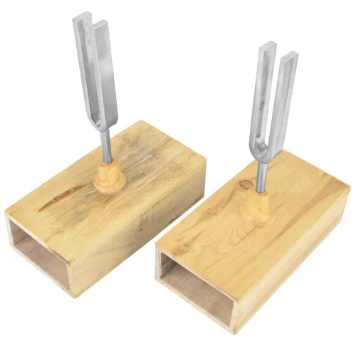 Vista 2 de Oumefar Tuning Fork Virbration Instrumento experimental Curación Musical 440HZ Aleación de aluminio Parte de Solfeggio Tuning Set con caja