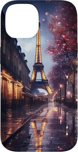 Vista 4 de iPhone 11 Escénica Torre Eiffel París Francia por la noche Bokeh Majestic Case